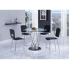 Ariana Counter Height Table in Clear, Chrome, and Black - GLO-D1071BT-M