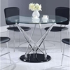 Ariana Dining Table - Clear/Chrome/Black - GLO-D1071DT-M