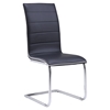 Black Upholstered Dining Side Chair with Chrome Legs - GLO-D490DC-BL-M