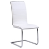 Dining Side Chair - White Upholstery, Chrome Legs - GLO-D490DC-WH-M
