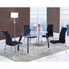 Dining Table - Clear Glass Top, Silver and Black Legs - GLO-D636DT-M