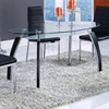 Dining Table - Clear Glass Top, Silver and Black Legs - GLO-D636DT-M
