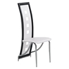 Dining Chair White with Black Trim - GLO-D803DC-WH-M
