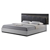 Lexi Bed in Silver Line/Zebra Gray - GLO-LEXI-982A-S-GR-BED