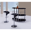 Maya Bar Table - Black Glass, Chrome Legs - GLO-MBT02-BL-M