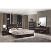 Tribeca Bed in High Gloss Brown Wood Grain - GLO-TRIBECA-110-BED