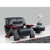Valerie Bonded Leather Chair - Black with Mahogany Legs - GLO-U2033-RV-BL-CH