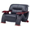 Valerie Bonded Leather Chair - Black with Mahogany Legs - GLO-U2033-RV-BL-CH