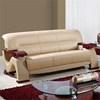 Valerie Bonded Leather Sofa in Cappuccino Upholstery, Mahogany Legs - GLO-U2033-RV-CAP-S