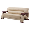 Valerie Bonded Leather Sofa in Cappuccino Upholstery, Mahogany Legs - GLO-U2033-RV-CAP-S