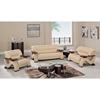 Valerie Bonded Leather Sofa Set in Cappuccino Upholstery with Mahogany Legs - GLO-U2033-RV-CAP-SET