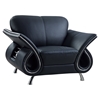 Wesley Leather Chair in Black - GLO-U559-LV-BL-CH