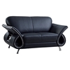 Wesley Sofa Set - Black Leather - GLO-U559-LV-BL-SET