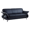 Wesley Sofa Set - Black Leather - GLO-U559-LV-BL-SET