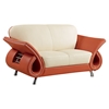 Wesley Sofa Set - Beige and Orange Leather - GLO-U559-LV-SET