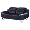 Karen Leather Sofa Set in Black - GLO-U7181-L6R-BL-WH-SET