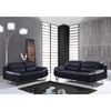 Karen Leather Sofa Set in Black - GLO-U7181-L6R-BL-WH-SET