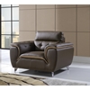 Jalen Sofa Set in Dark Khaki/Natalie Cappuccino Leather - GLO-U7390-R6U6-DK-SET