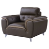 Jalen Leather Chair - Dark Khaki/Natalie Cappuccino - GLO-U7390-R6U6-DK-CH