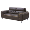 Jalen Leather Sofa in Dark Khaki/Natalie Cappuccino - GLO-U7390-R6U6-DK-S