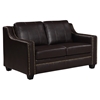 Leather Sofa Set in Agnes Walnut with Nailhead Trim - GLO-U7451-SET