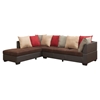 Jorge Sectional Sofa with Ottoman in Chocolate Microfiber - GLO-U88018-SET