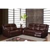 Nolan Reclining Sofa Set, Brown Leather - GLO-U9303C-BR-SET