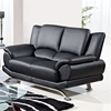 Jesus Sofa Set in Black Leather - GLO-U9908-BL-M-SET