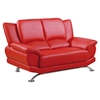 Jesus Loveseat - Red Leather - GLO-U9908-R6V-RED-L-M