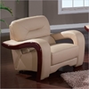 Devin Leather Chair with Mahogany Legs, Cappuccino - GLO-U992-RV-CH