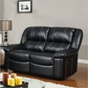 Jocelyn Reclining Sofa Set in Black Leather - GLO-U9966-SET
