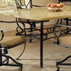 Brookside Dining Table and Caster Chairs with Oval Fossil Accent - HILL-4815DTBCOVC