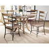 Charleston 5 Piece Round Dining Set with Ladder Back Chairs - HILL-4670DTBWC5