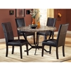 Monaco Round Dining Table with Leather Chairs - HILL-4142DTBC