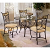 Pompei Glass Dining Table with Slate Accented Chairs - HILL-4442DTBC