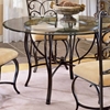 Pompei Round Glass Dining Table with Slate Accents - HILL-4442DTB