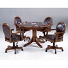 Warrington Round Game Table with 4 Leather Game Chairs - HILL-6125GTBC