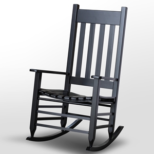 Plantation Rocking Chair - Slat Back & Seat, Black Paint 