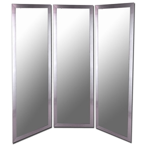 Paddington Mirrored Room Divider in Stainless Silver - Made in USA 