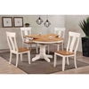 5 Pieces Round Dining Set - Panel Back, Wood Seat, Caramel and Biscotti - ICON-RD42-CH57-CL-BI