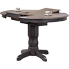 5 Pieces Round Dining Set - Panel Back, Wood Seat, Gray Stone and Black Stone - ICON-RD42-CH57-GRS-BKS