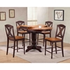 5 Pieces Counter Dining Set - Butterfly Back, Wood Seat, Whiskey and Mocha - ICON-RD42-STC50-WY-MA