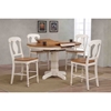 5 Pieces Counter Dining Set - Poleon Back, Wood Seat, Caramel and Biscotti - ICON-RD42-STC53-CL-BI