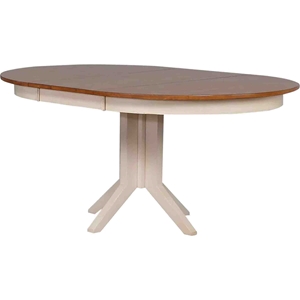 Round Contemporary Dining Table - Caramel and Biscotti 