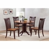 5 Pieces Contemporary Dining Set - Slat Back, Wood Seat, Whiskey and Mocha - ICON-RD45-CON-CH51-WY-MA