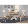 5 Pieces Deco Dining Set - Panel Back, Wood Seat, Caramel and Biscotti - ICON-RD45-DECO-CH57-CL-BI