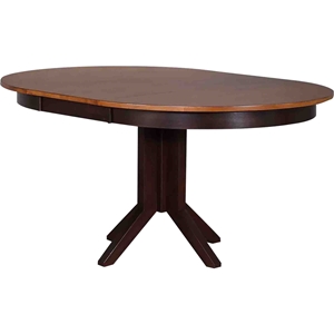 Round Contemporary Dining Table - Whiskey and Mocha 