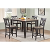 5-Piece Double X-Back Counter Dining Set - Wood Seat, Gray and Black - ICON-RT78-CT-CO-STC56-GRS-BKS