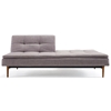 Dublexo Deluxe Tufted Sofa Bed - Walnut Wood, Begum Dark Gray - INN-94-741050C505-3-2