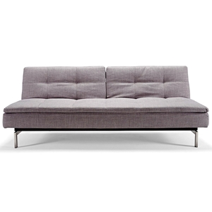 Dublexo Deluxe Tufted Sofa Bed - Steel Legs, Begum Dark Gray 